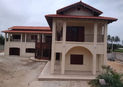 Villa individuelle à Mondoukou vue de face, construction ACOBAT